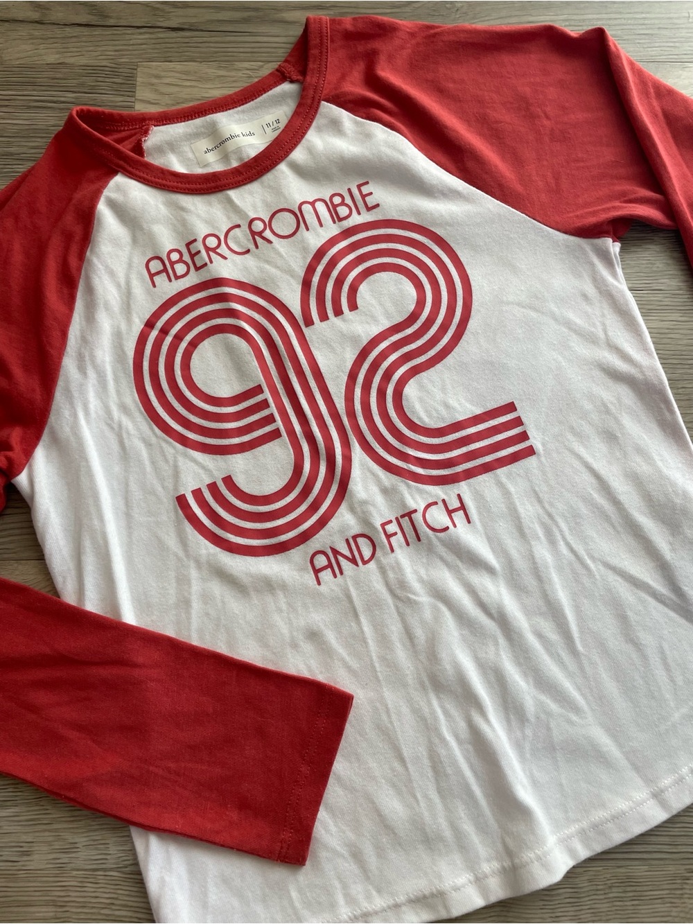abercrombie kids | Long-Sleeve Raglan Graphic Tee for Girls | Size 11-12